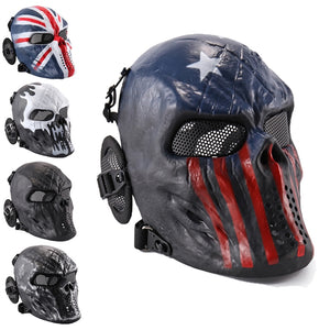 Halloween Airsoft Masks Tactical Wargame CS Paintball Skull Head Party Bike Cycling Full Face Masks for Outdoor Hunting Dominoes