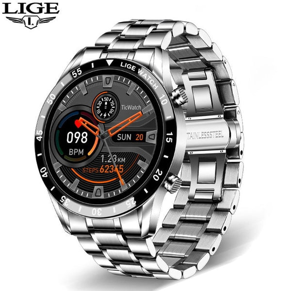 LIGE Men Smart Watch Bluetooth Call Blood Pressure Heart Rate Monitoring Multifunctional Sports Watches Waterproof Smartwatch