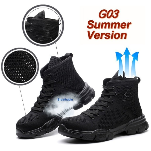 2021 Male Work Boots Indestructible Safety Shoes Men Steel Toe Shoes Puncture-Proof Work Sneakers Male Shoes Adult Work Shoes