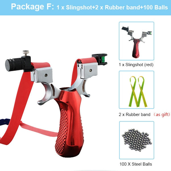 Laser Slingshot with Rubber Band High Precision Powerful 98K Shooting Slingshot Catapult for Outdoor Hunting Game
