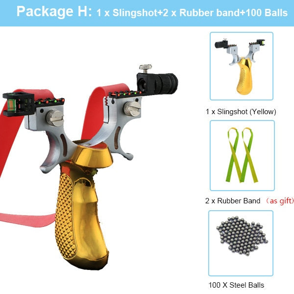 Laser Slingshot with Rubber Band High Precision Powerful 98K Shooting Slingshot Catapult for Outdoor Hunting Game