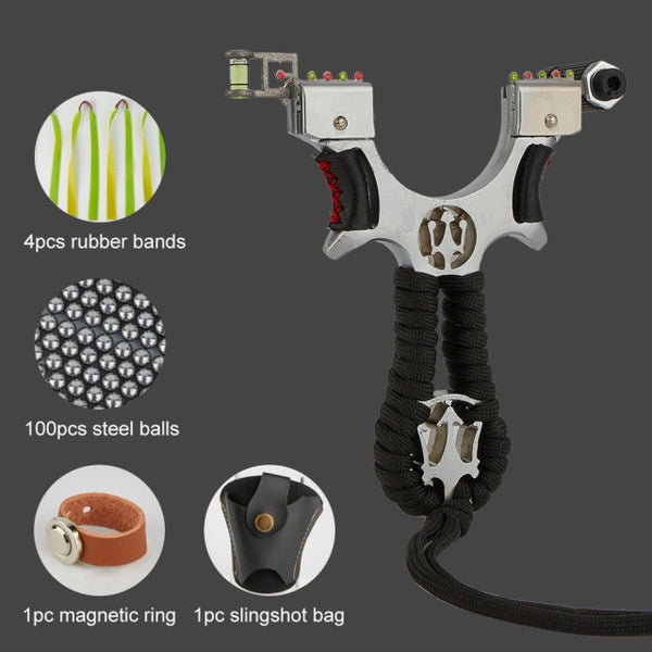 Laser Slingshot with Rubber Band High Precision Powerful 98K Shooting Slingshot Catapult for Outdoor Hunting Game