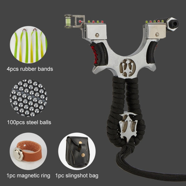 Laser Slingshot with Rubber Band High Precision Powerful 98K Shooting Slingshot Catapult for Outdoor Hunting Game
