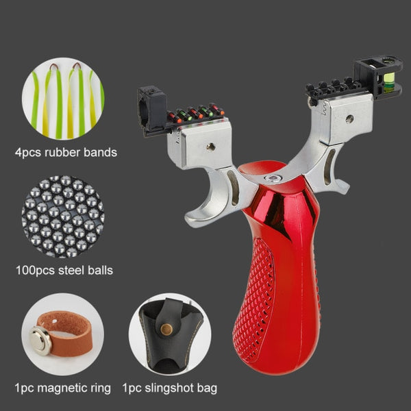 Laser Slingshot with Rubber Band High Precision Powerful 98K Shooting Slingshot Catapult for Outdoor Hunting Game