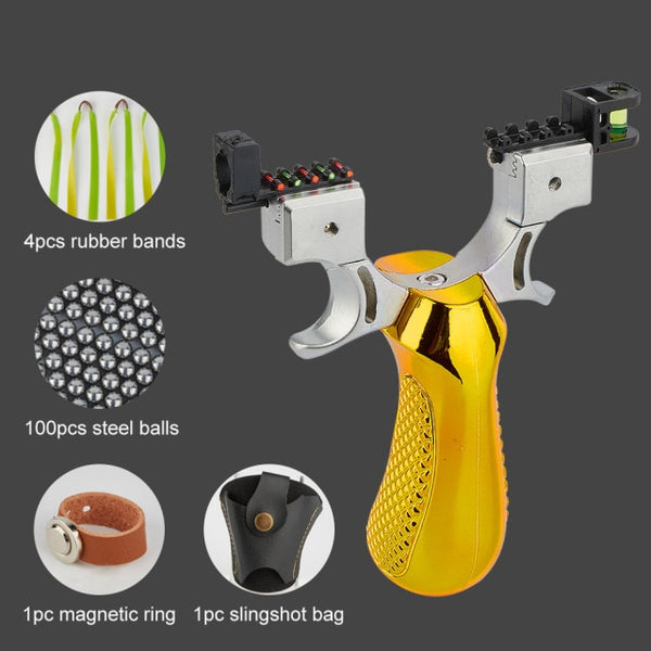 Laser Slingshot with Rubber Band High Precision Powerful 98K Shooting Slingshot Catapult for Outdoor Hunting Game